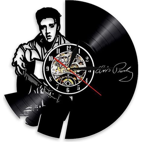 Réveil mural vinyle Elvis, horloge murale rétro décoration maison