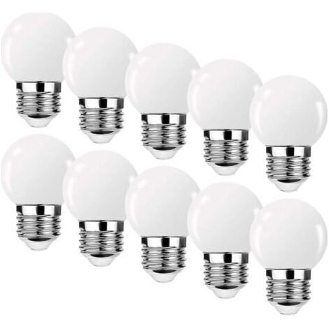 BUNTHAUS E27 3W G45 LED-Lampe, 3W LED-Lampe, Mini-Globe-Golfball-Lampe E27 G45, warmweißes Licht, 360° Abstrahlwinkel, nicht dimmbar, 10er-Pack [Energieklasse G]