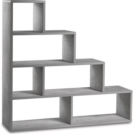 Libreria a Scala 4 Ripiani 150x144x38 cm Cemento (1/3)