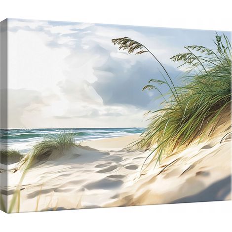 Peinture Murale sur toile mer plage nature pour chambre salon cuisine 100x70 (1/3)