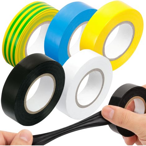 Lot de 5 rubans isolants de 20 m et 19 mm de diamètre, cinq couleurs Vorstahl (1/3)