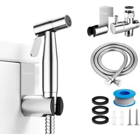Green Mobility-Kit de pulvérisation pour toilettes en acier inoxydable, pulvérisateur de bidet portatif avec pression réglable (1/4)