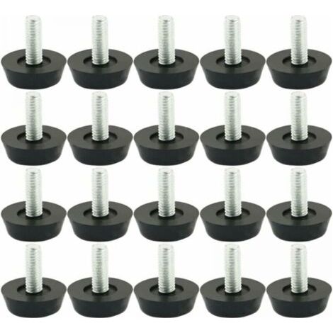 20pcs Pieds M6 x 20mm de Nivellement Meuble Réglable Pied Réglable Patinn Meuble Jambe Pied de Table Chaise Base Protection Plancher Vis Glisse (1/5)