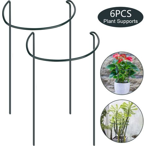 Support pour Plantes Demi-Cercle, Tuteur Jardin Anneau pour Fleurs, Soutien Plantes d'Intérieur, Tiges Stabilité (1/5)