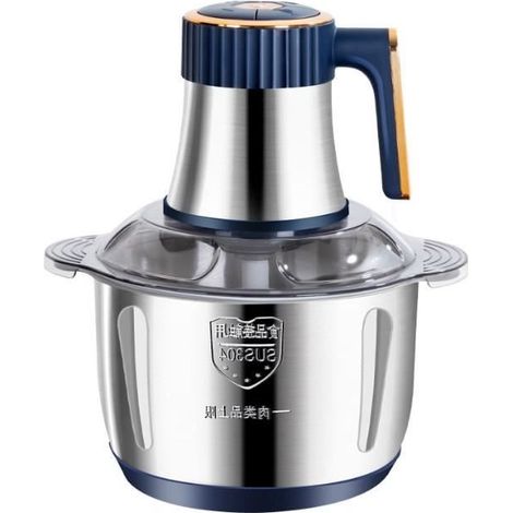 Multifunktionaler elektrischer Fleischwolf 500 W 5 l mit 6 Edelstahlklingen – Blau (1/4)