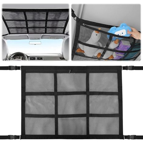 Filet de Rangement pour Toit Voiture, Filet à Bagages Universel pour Toit de Voiture, Universel Maille Sac avec Fermeture Éclair, pour à la Plupart des Véhicules Courants, SUV, Van, Jeep (1/5)