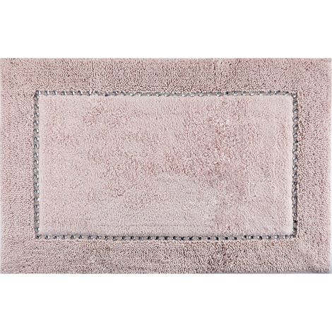 Weicher, eleganter Badezimmerteppich aus Baumwolle mit Kristallen, 50 x 70 cm, rosa (1/5)
