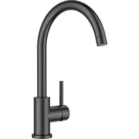 Robinet Cuisine, Pivotant à 360°, H 345mm, Noir Mat (1/5)