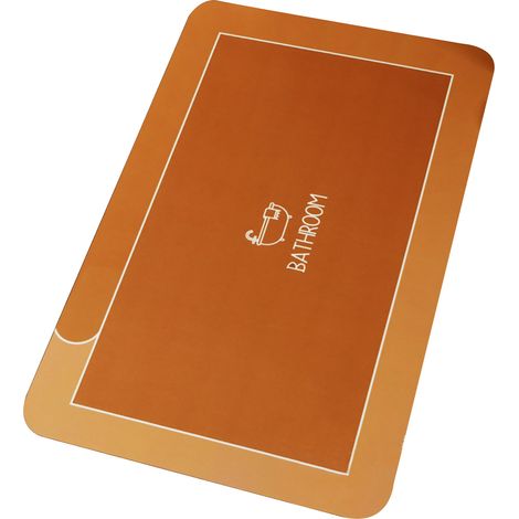 Tapis de bain antidérapant en suède absorbant séchage rapide 40x60cm orange dégradé moderne pour salle de bain lavable machine