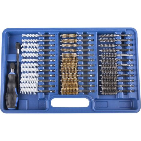 Coffret 38 pcs de brosses métal, nylon, laiton 8 à 19 mm pour nettoyage puits d'injecteurs - OM 0666 - CLAS Equipements