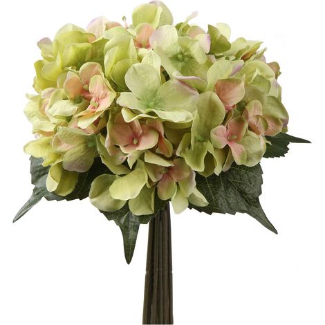 Bouquet D Hortensias Artificiels - 9 Têtes + 9 Tiges + 6 Feuilles - Décoration Maison Jardin Mariage - 1 Paquet (1/5)