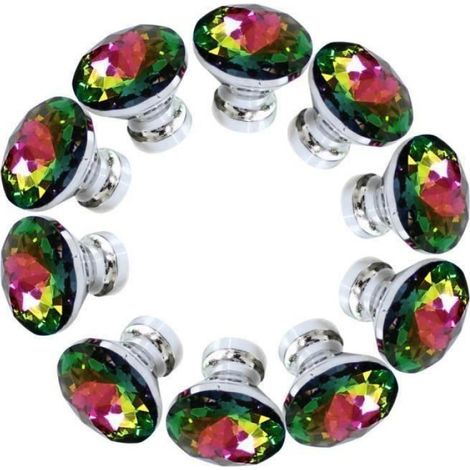 Poignée En Cristal De Diamant - 30 mm - Pour Meubles Armoires Tiroirs - 10 Pièces (1/4)