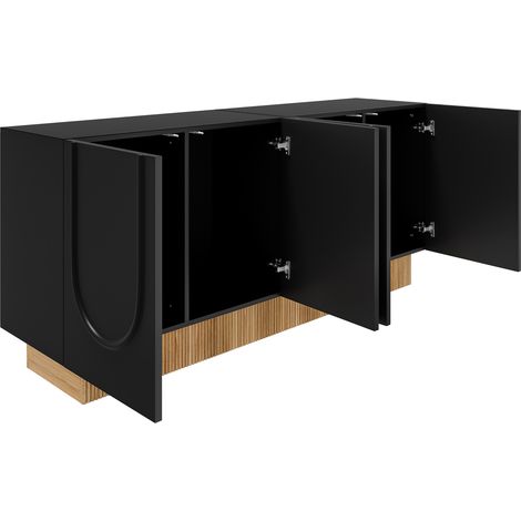 Meuble sideboard moderne à 4 portes, grand espace de rangement et structure épurée en U – rangement élégant pour salon et salle à manger, compartiments multiples pratiques pour un ordre organisé, 160× (1/5)