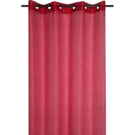 Voilage a oeillets 140 x 260 cm Wood rouge (1/3)