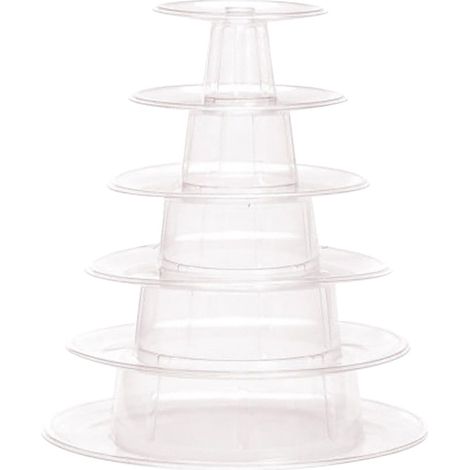 Liquidation Présentoir à macarons rond Fengga à 6 étages, présentoir en plastique pour gâteaux à 6 niveaux. (1/5)