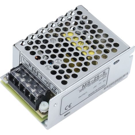 Alimentation LED 25W 5V 5A 100-240VAC, transformateur électrique en alliage d'aluminium, bloc d'alimentation étanche MS-25-5 (1/5)