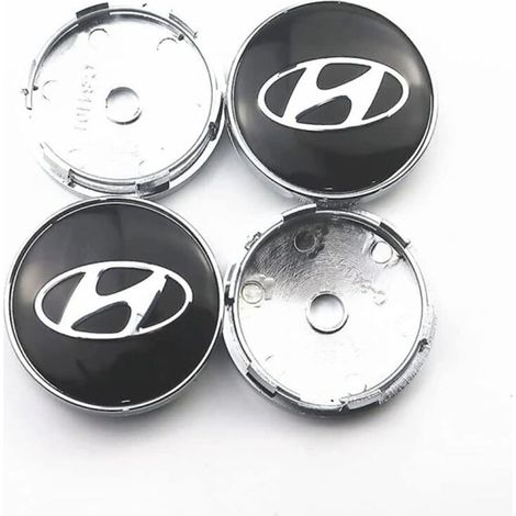 4 Stück 60-mm-Radkappen mit Emblem für Hyundai Solaris, ix35, Tucson, Creta, i20, i30, i40 - Radnabenkappen (1/4)