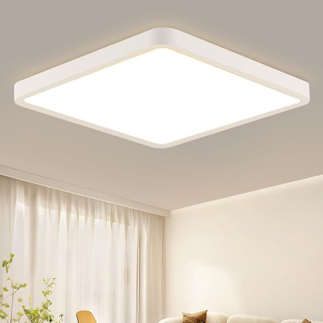 ZMH LED Plafonnier Plat - 23W Lumière chaude 23cm Lampe de chambre Carrée Éclairage de plafond de salle de bains Lampe de salle de bains Étanche I (1/5)