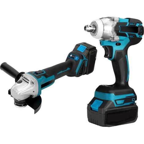 TRADE SHOP - Kit Avvitatore A Impulsi + Smerigliatrice Angolare Elettrici A Batteria 88v Molteplici Usi -