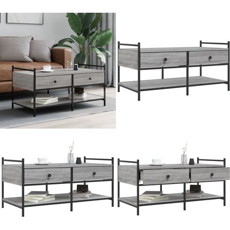 Couchtisch Grau Sonoma 99x50x50 cm Holzwerkstoff - Couchtisch - Wohnzimmerstil - Grau Sonoma - Holzwerkstoff - Metalltisch - Home & Living (1/5)