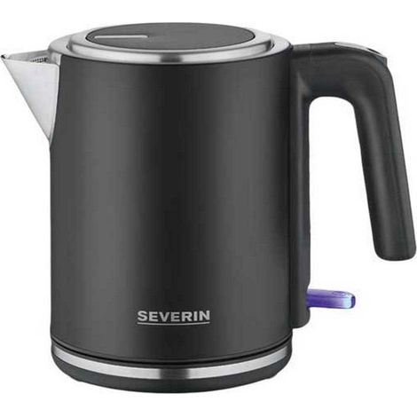 Severin WK 9555 Elektrischer Wasserkocher Schwarz und Silber 1L (1/3)