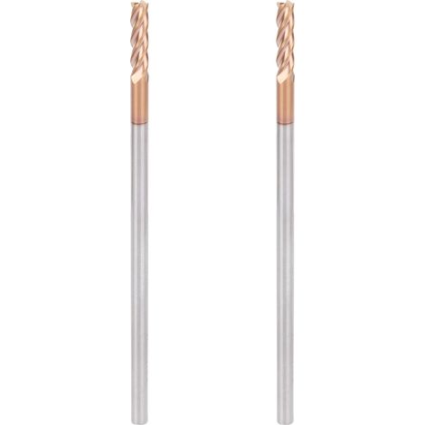 Lot de 2 fraises en carbure micro-grain tige droite 4 x 100 x 4 dents pour métaux, outils d'usinage (1/5)