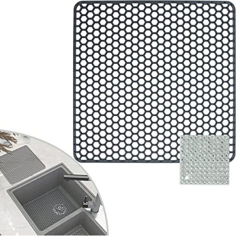 Tapis de Protection en Silicone pour évier de Cuisine, 30.5 30.5cm Tapis D'évier, Silicone Tapis D'évier Cuisine,avec Brosses de N (1/4)