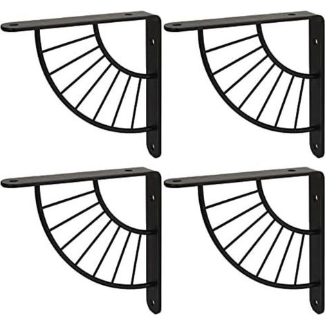 Fei Yu – Lot de 4 équerres métalliques noires 150x150mm – Charge maximale 50kg – Fixation murale pour étagères – Installation rapide sur béton et bois - 50KG-Fei