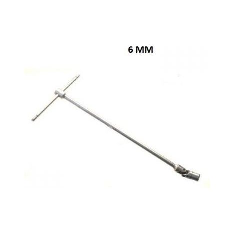 CHIAVE A T CON SNODO SNODABILE MISURA 6 MM CON MANICO SCORREVOLE
