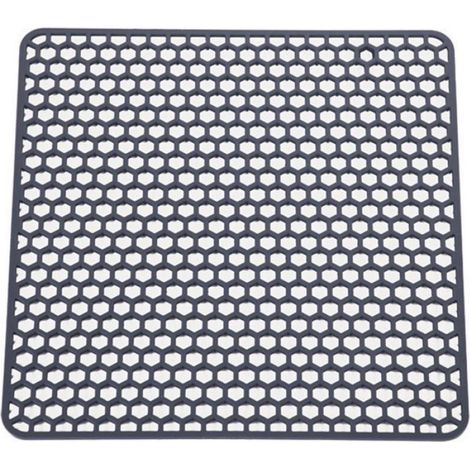 Protection Évier Silicone 34.5x34.5cm, Antidérapant Résistant Chaleur Lavable Gris (1/5)
