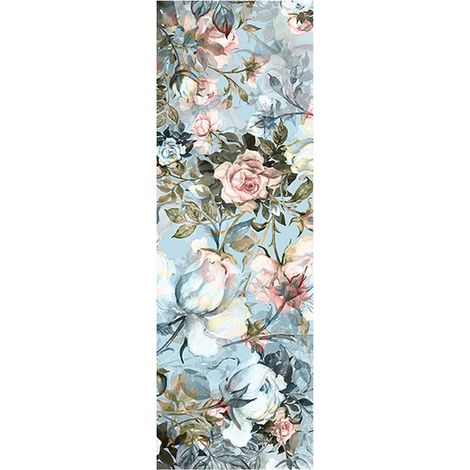 Poster Thème Motif Fleur Bleue - 90 x 270 cm (1/3)