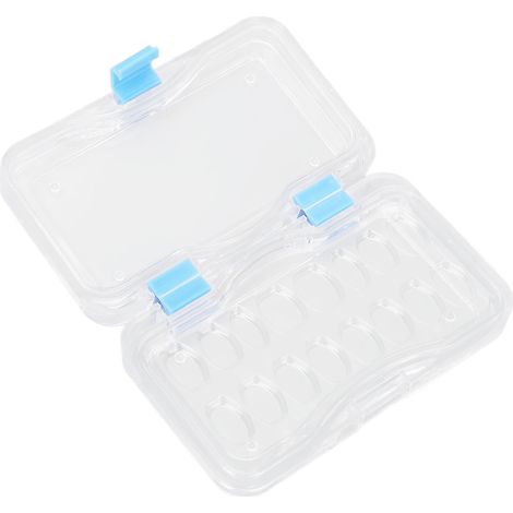 Boîte transparente pour facettes dentaires en membrane, sûre et réutilisable, avec trou pour cliniques. (1/5)