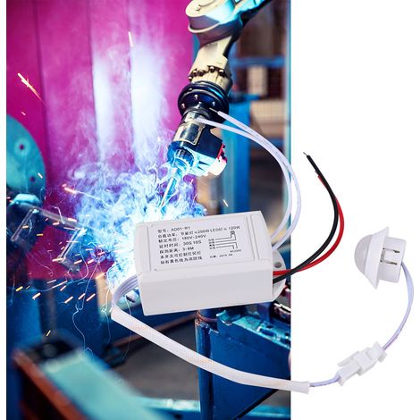 Détecteur de mouvement à commande infrarouge pour lampes à incandescence et LED (180-240 V) (1/5)