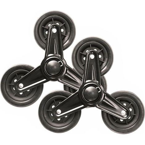 Lot de 2 roulettes pour chariot d'escalier, chariot à 3 roulettes robuste de remplacement pour meubles, chariot de blanchisserie et courses (Modèle A) (1/5)