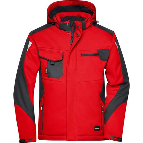 James & Nicholson Professionelle Softshelljacke mit Innenfutter JN824 Gr. L red/black (1/2)