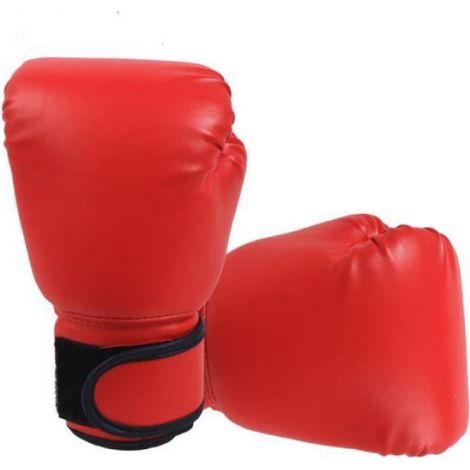 Gants de boxe - - Enfants - 2 paires - Coton - Rouge (1/4)