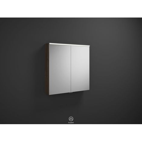 Armoire à miroir Burg Eqio 800x800x170 cm, décor châtaigne, truffe