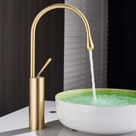 Waschtischarmatur Gold Bad Waschbecken 360° Hoch WC Mischbatterie FLITI