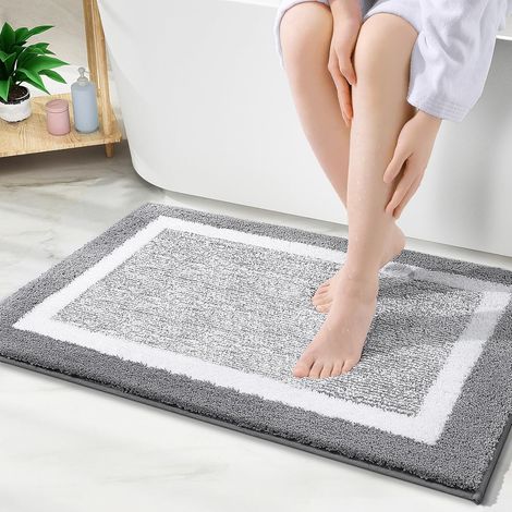 Tapis de Bain antidérapant en Microfibre pour Salle de Bain, Extra Doux, Absorbant, Lavable en Machine, séchage Rapide, 40 x 60 cm (1/5)