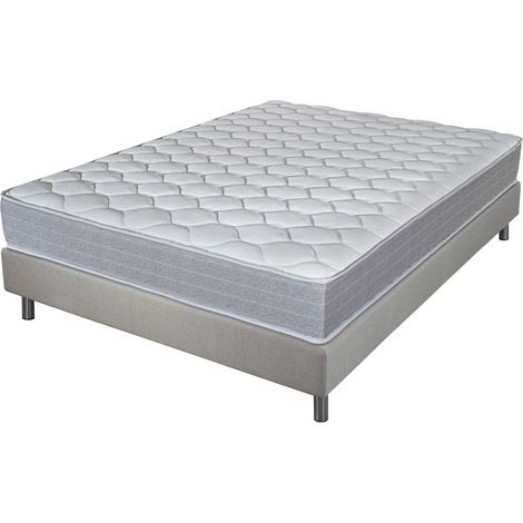 Matelas et sommier 160x200 Madere - Newkit - Soutien ferme - Sommier démonté - Lin (1/5)