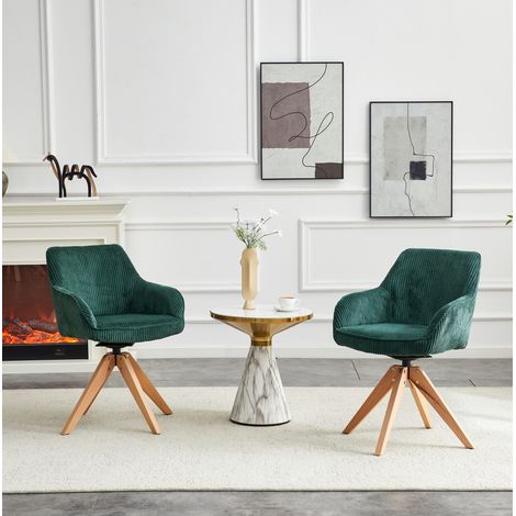 Set 2 sedie girevoli in velluto con braccioli OKMYHOME (1/5)