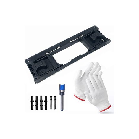 Lot de 2 gabarits de mortaisage pour charnière et serrure – Livrés avec gants de protection – Outil complet (1/4)