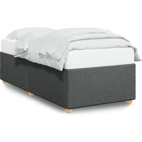 Maison Exclusive - Struttura letto senza Materasso singolo Grigio Scuro in Tessuto