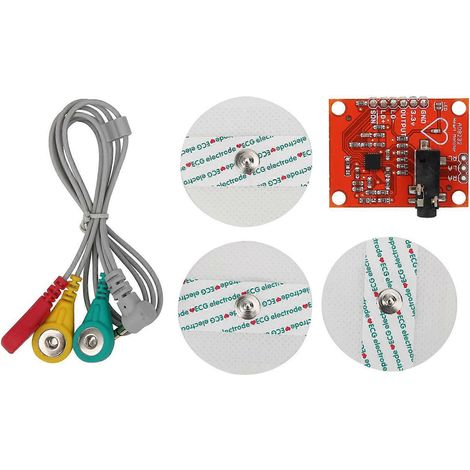 AD8232 Modul EKG-Sensor-Kit Herzfrequenzmessung mit Elektrodenleitung DC 3,3 V (1/4)