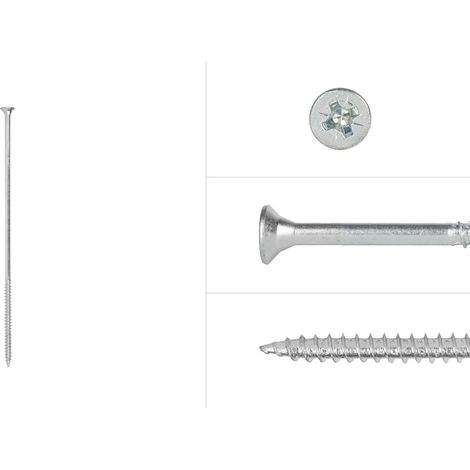 Vis pour panneaux agglomérés d'aggloméré jaunes Zinc 6 x 200 mm Pozidrive Filet à tête fraisée - 100 Vis (1/3)