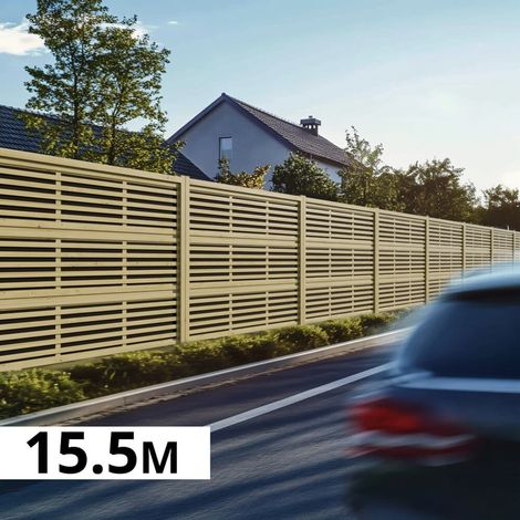 Mur Anti-bruit Bois 15,31x1,8m SILENZO ABSORB - Clôture Réduction Sonore - Palissade