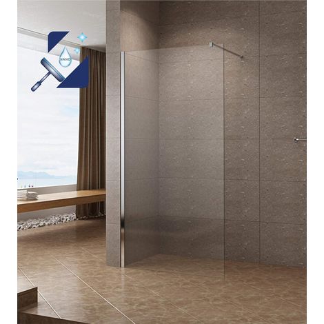Walkin Dusche Offene Dusche Glaswand Duschwand Glas aus Sicherheitsglas Klarglas 10mm mit Lotuseffekt-Beschichtung 120 x 200 cm (1/5)