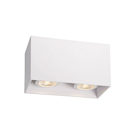 Lucide BODI 09101/02/31 - Plafoniera rettangolare, per 2 lampadine GU10, colore bianco (1/4)