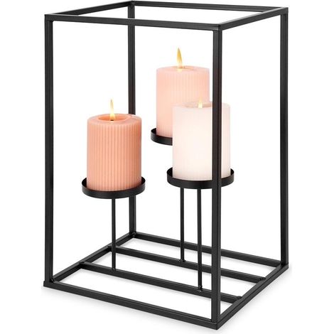 Candelabro moderno Mondex negro elegante metal