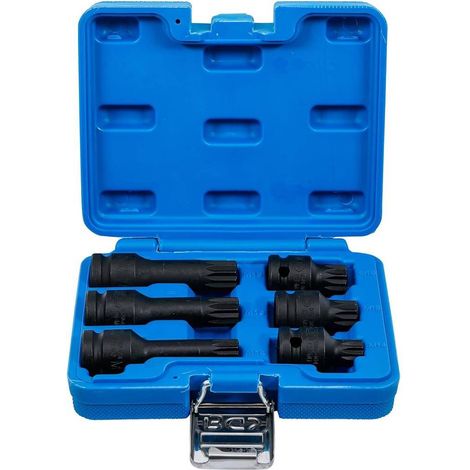 Jeu de Douilles à Embouts à Choc 6 pcs - 12,5 mm (1/2), Denture Multiple Intérieure XZN M14-M18 - Résistance et Précis - D-Work
